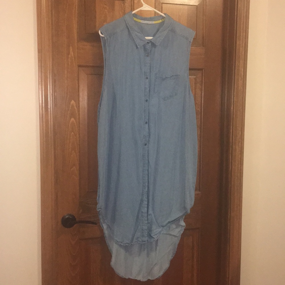 Long denim blouse
